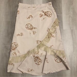 Vintage floral tiered skirt